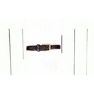 Vintage braided brown skinny leather belt